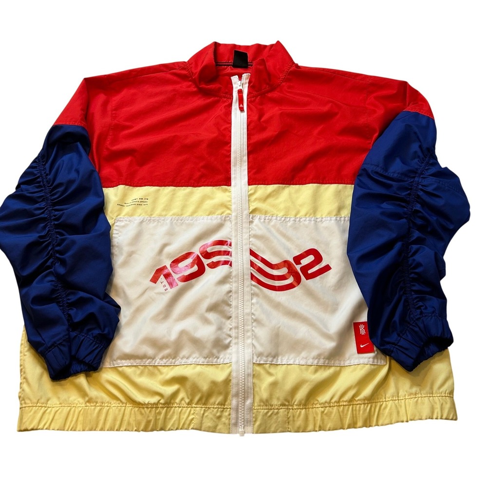 VTG Nike 1992 Retro Kyrie Irving Basketball Windbreaker Colorblock Size XL